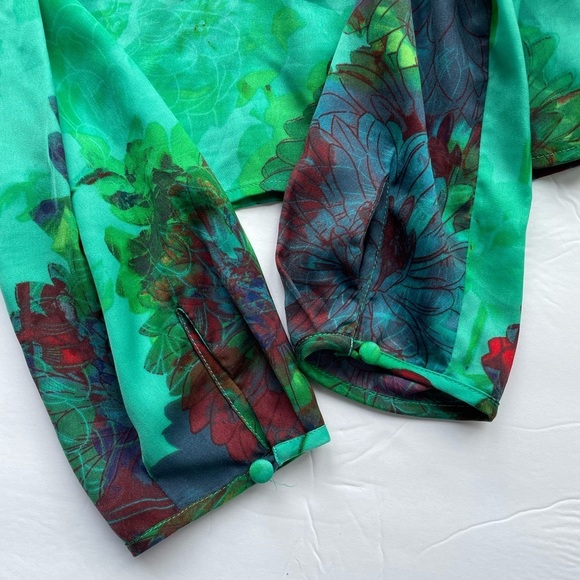 J. Crew Top Floral Print Chiffon Size X-SMALL  Hothouse - Picture 5 of 8